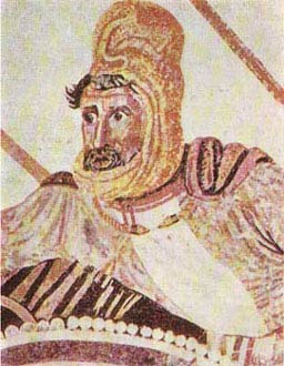 Дарий. Фрагмент мозаики – Битва Александра Македонского с Дарием